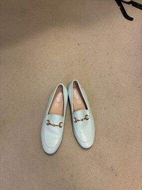 Venettini Pale Blue Leather Horsebit Loafers 👵MT